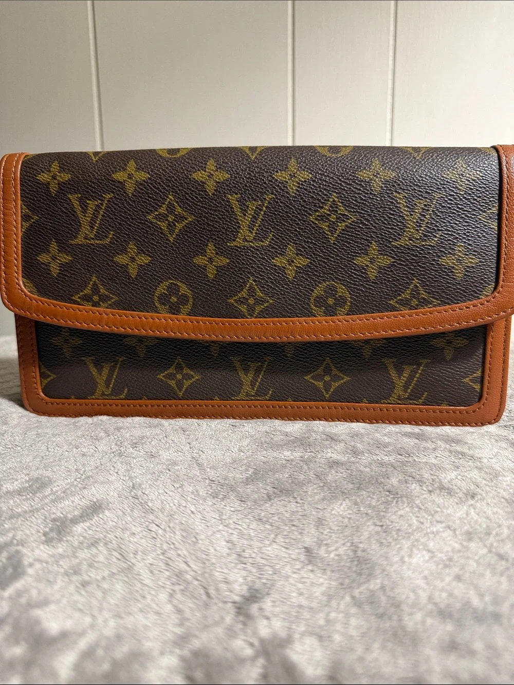 Louis Vuitton Monogram Wallet in Brown and Tan Trim